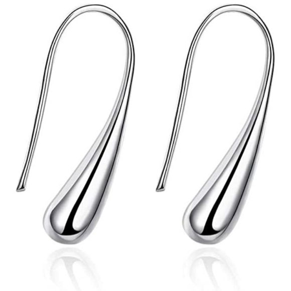 Water drop 925 sterling silver hoop earings - Picture 3 of 4